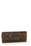 the jimmy choo sweetie clutch is distinguished by a rigid and elongated silhou