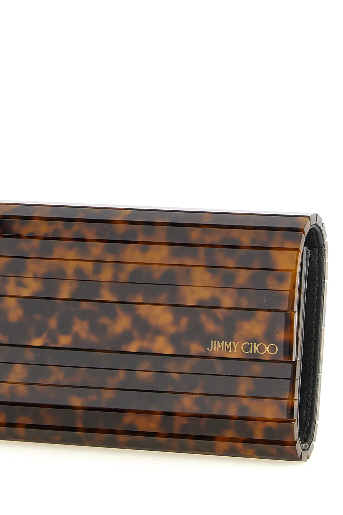 the jimmy choo sweetie clutch is distinguished by a rigid and elongated silhou