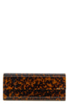 the jimmy choo sweetie clutch is distinguished by a rigid and elongated silhou