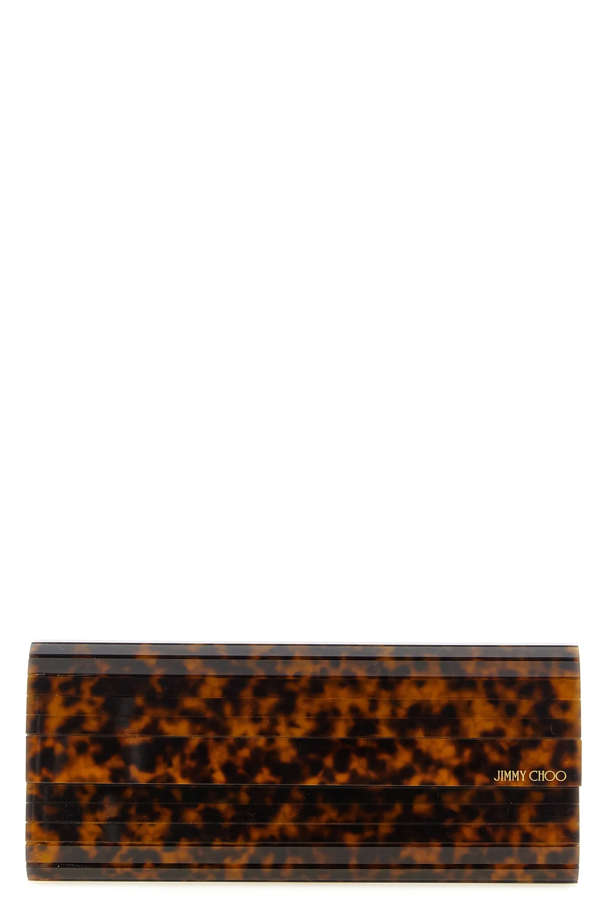 the jimmy choo sweetie clutch is distinguished by a rigid and elongated silhou