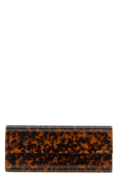 the jimmy choo sweetie clutch is distinguished by a rigid and elongated silhou