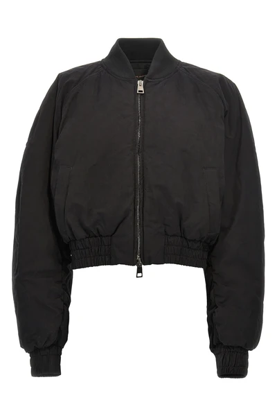 sierra cropped bomber jacket in padded cotton blend
