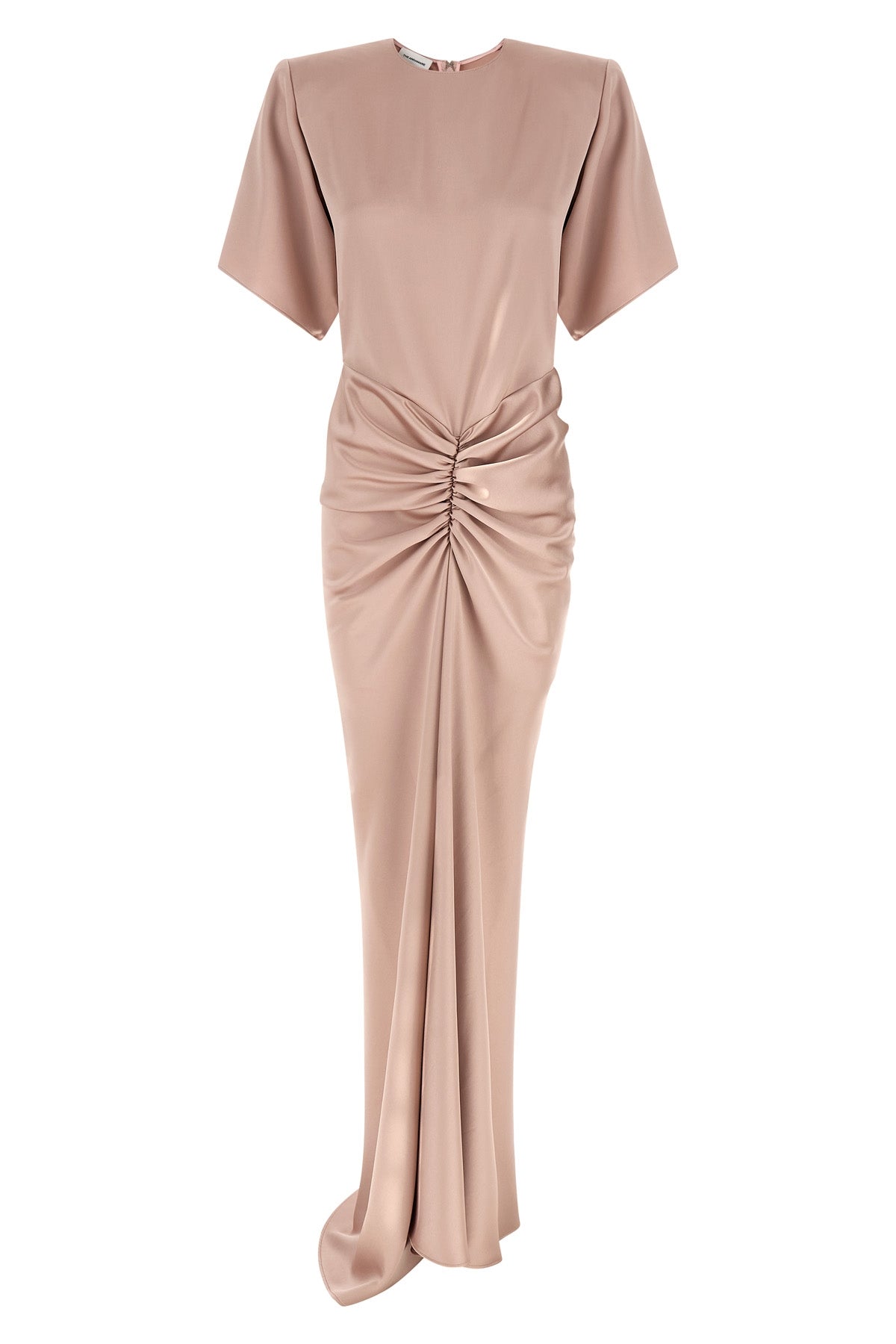 THE ANDAMANE 38 iris flowing satin maxi dress