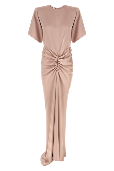 iris flowing satin maxi dress