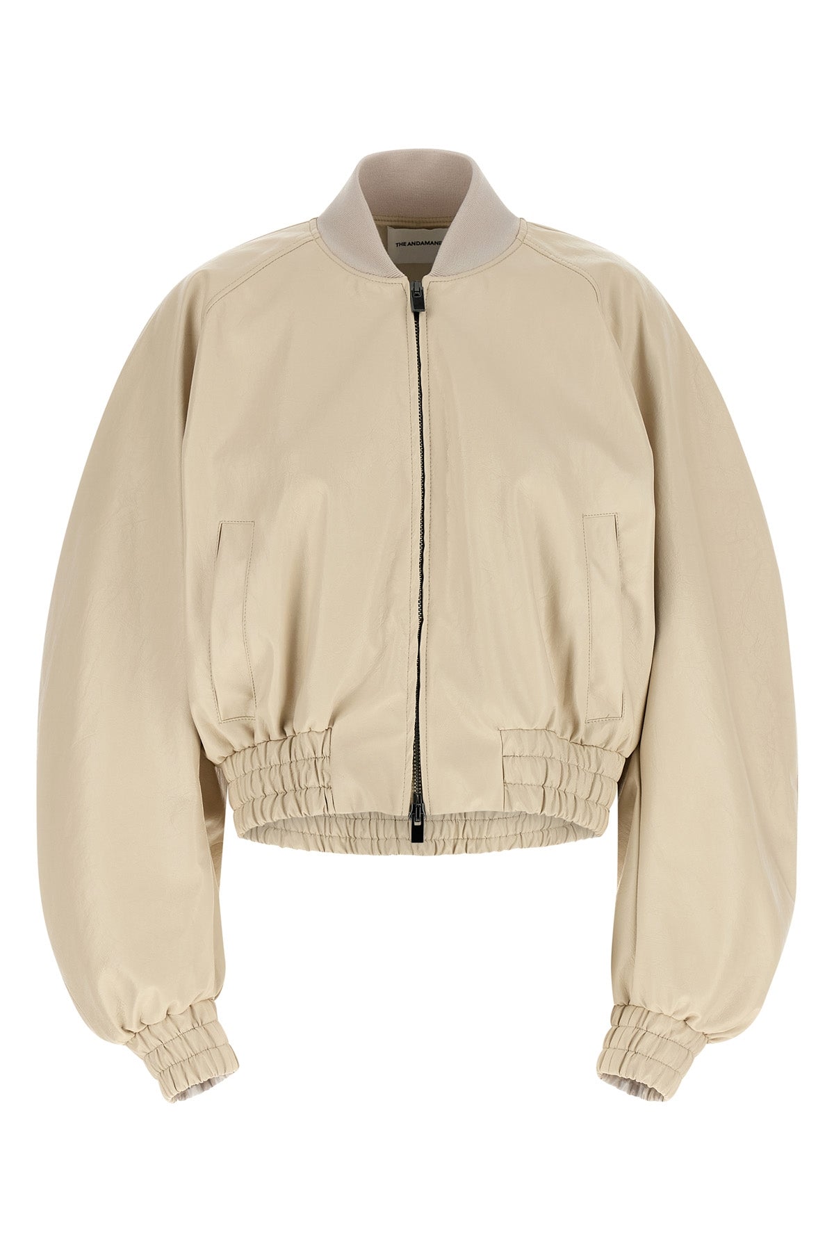 THE ANDAMANE 38 sierra bomber jacket in grainy leather-effect fabric
