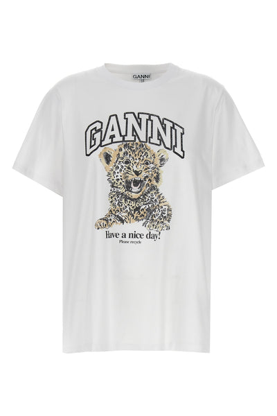 leopard cotton crew neck t-shirt