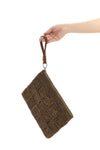 tanala crochet raffia clutch bag