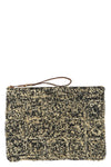tanala clutch bag in two-tone crochet raffia