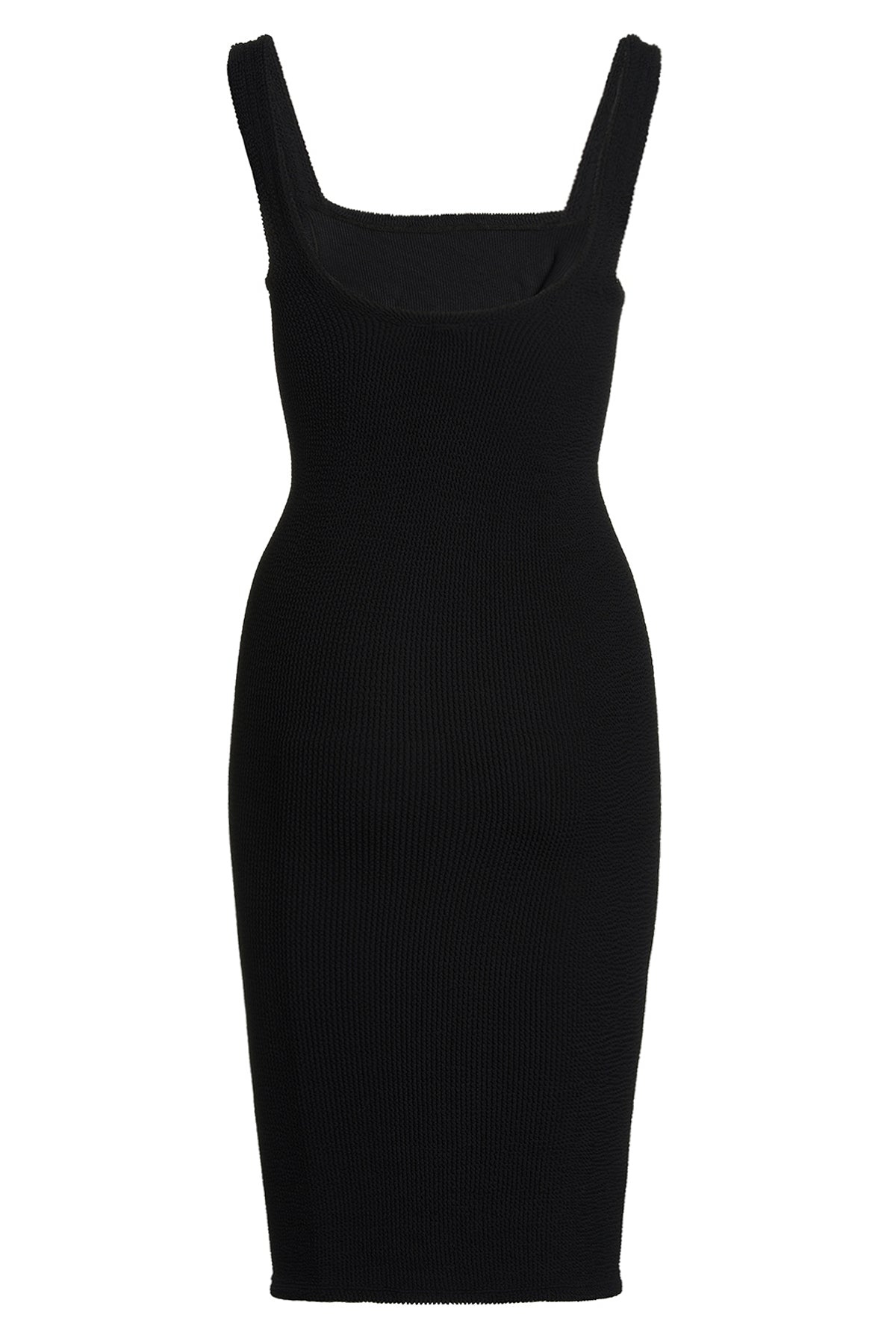 HUNZA G OS abito tank dress in tessuto stretch quot;seamless crinklequot; modello con spalline so
