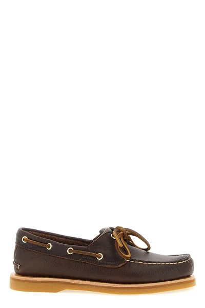 crafted boat shoe in premium timberland® leather leather