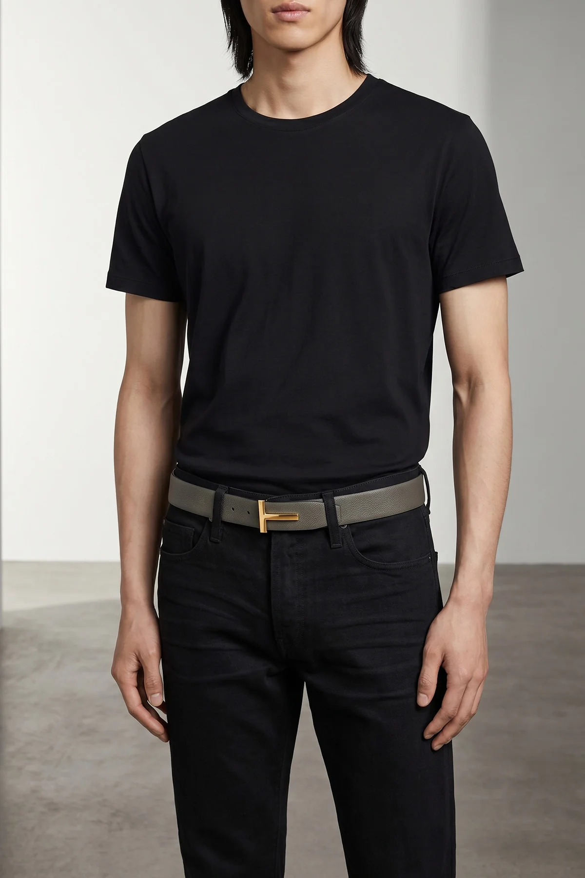 icon grain leather reversible belt