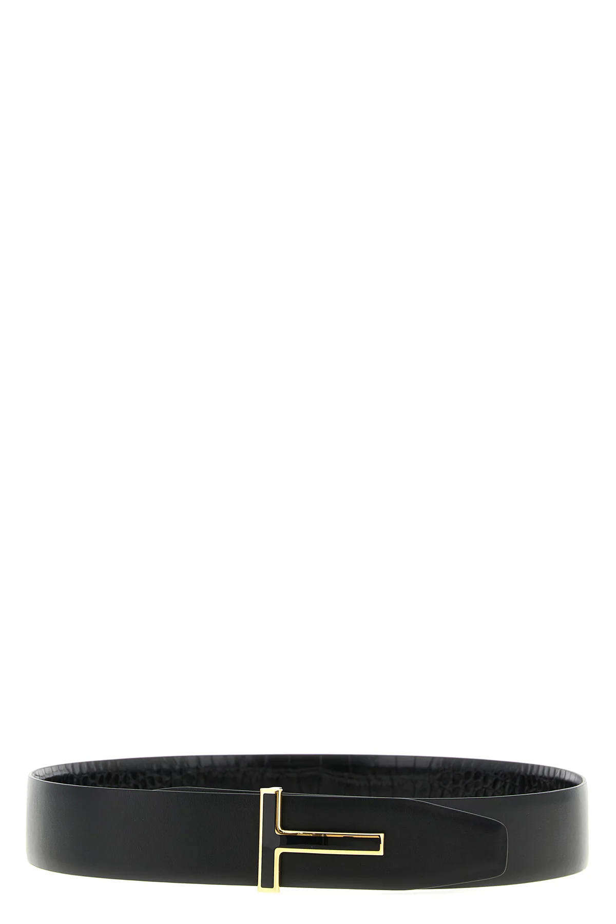 TOM FORD 80 cm reversible belt in shiny crocodile-effect leather and smooth matte leather