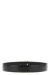 reversible belt in shiny crocodile-effect leather and smooth matte leather