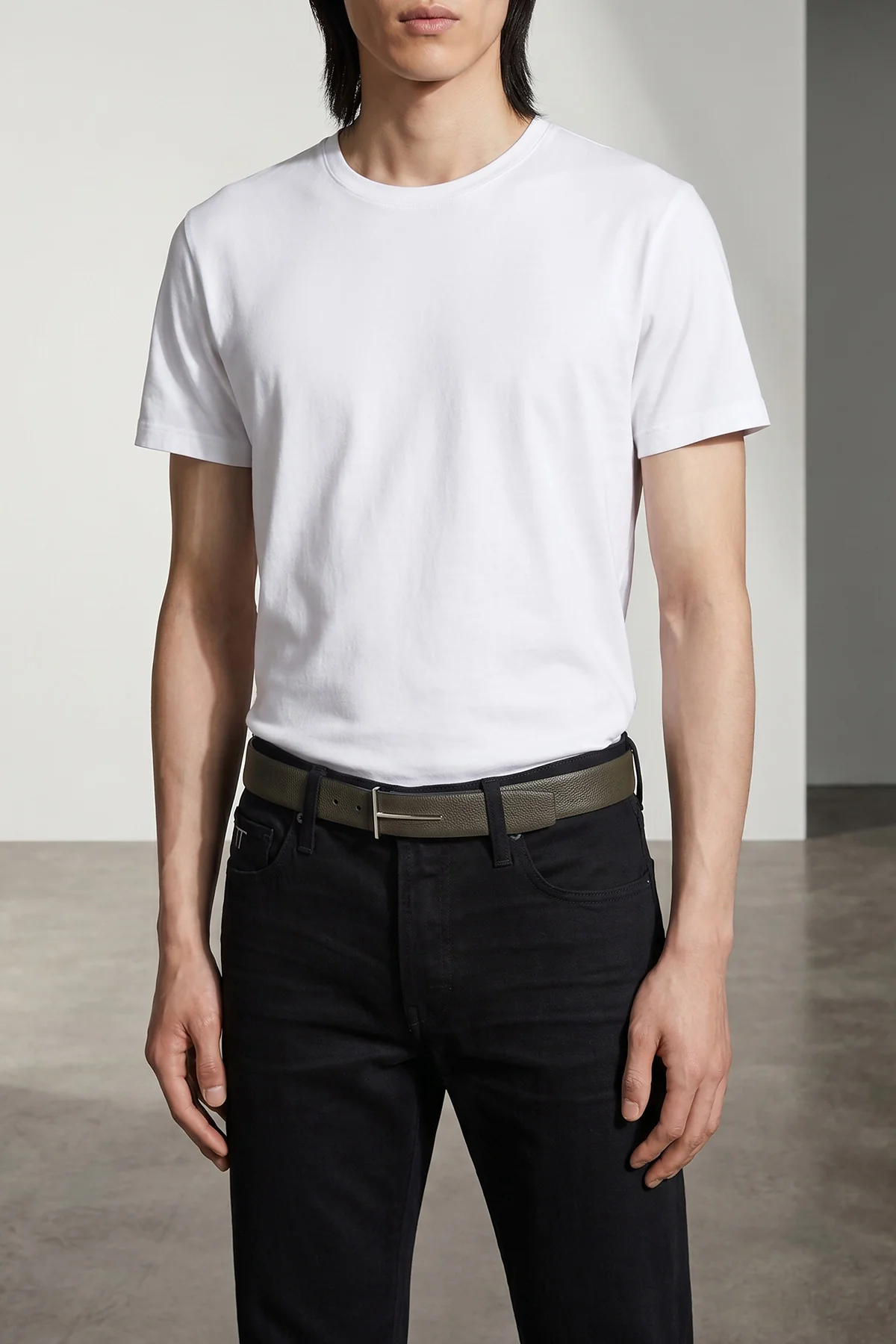 icon grain leather reversible belt