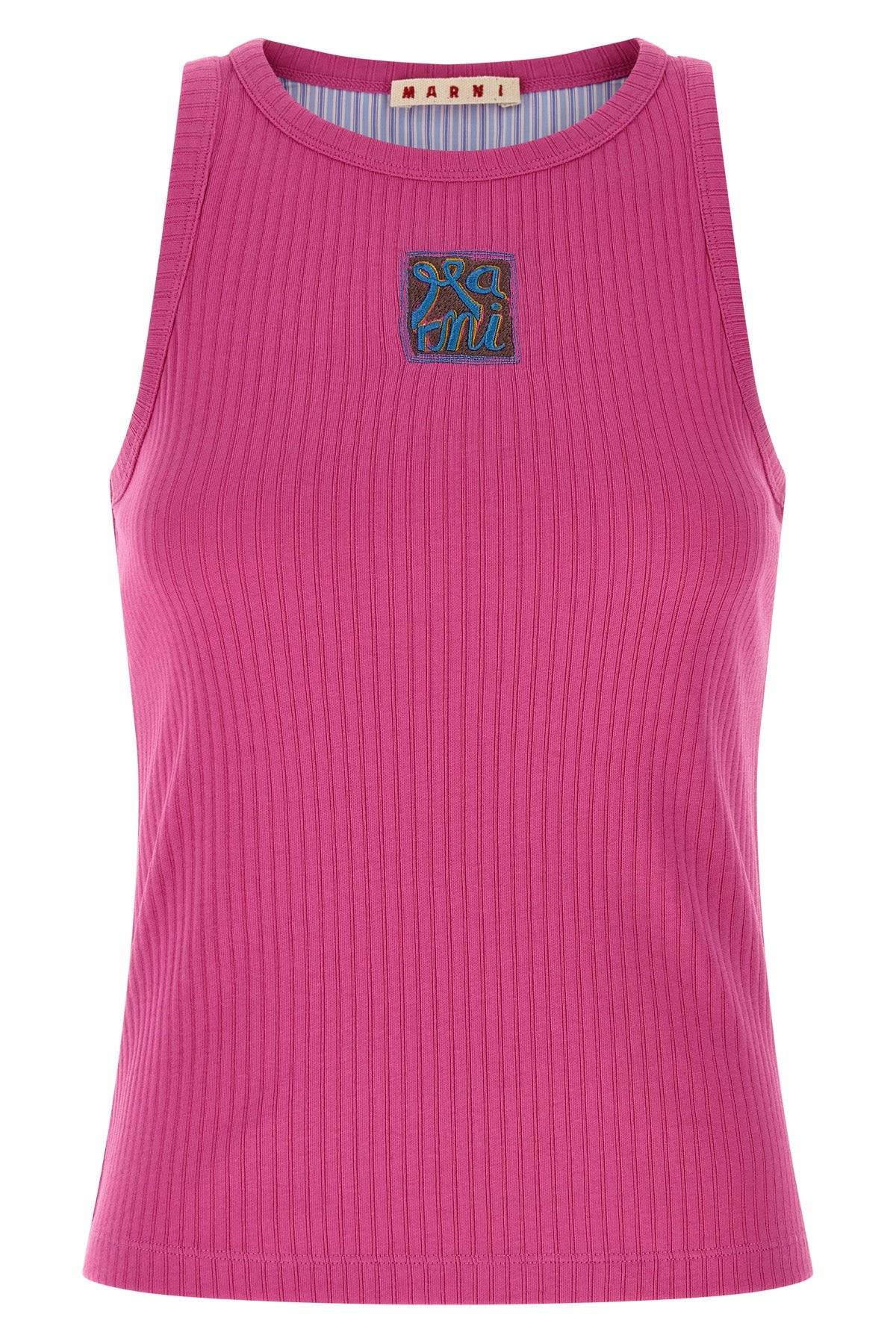 MARNI 38 ribbed stretch cotton tank top