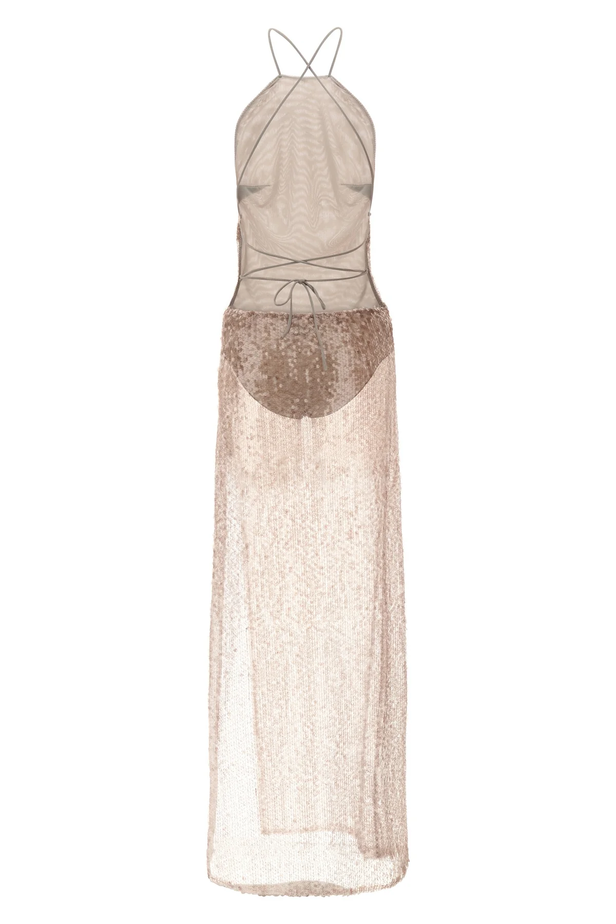 west maxi dress in semi-transparent fabric