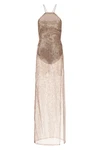 west maxi dress in semi-transparent fabric