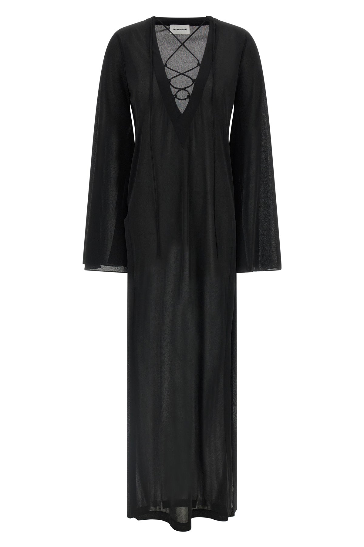 THE ANDAMANE 38 long ava dress in light and slightly transparent jersey chiffon