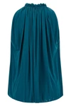 the sleeveless balmain top stands out for its fluid silhouette and impeccable ta