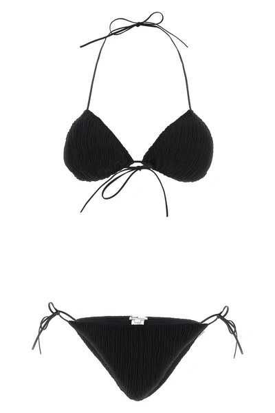 triangle plisse micro pleated lycra bikini