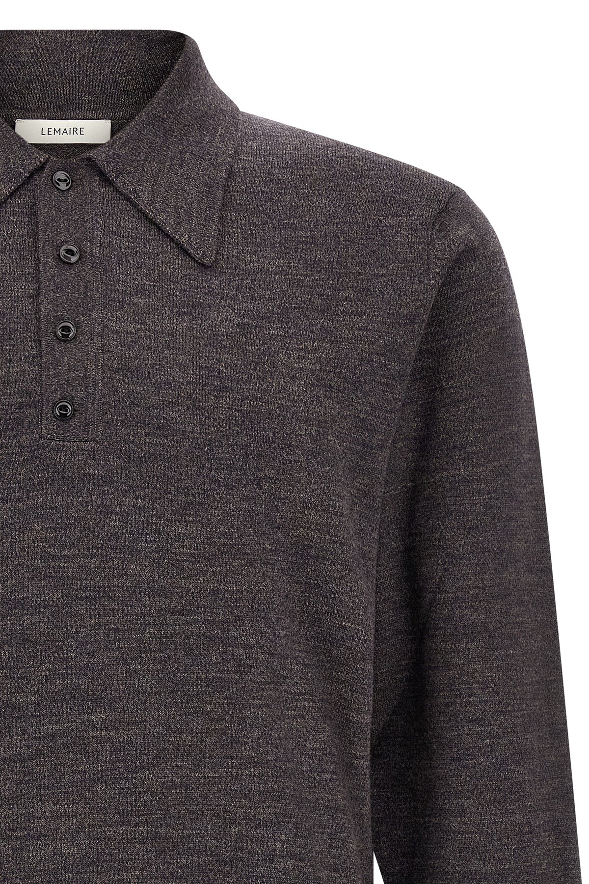 the long-sleeved lemaire knitted polo shirt
