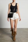 thea tank top in ribbed stretch cotton jersey