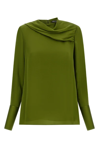 tom ford pure silk georgette long-sleeved blouse stands out for its fluid and so