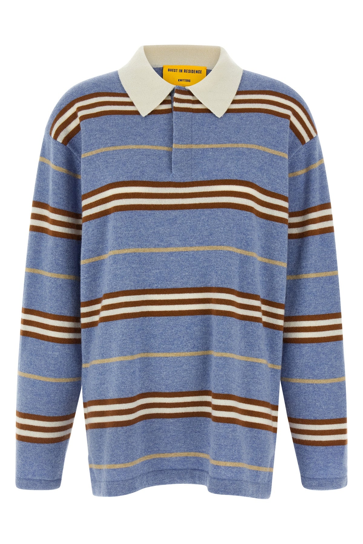 GUEST IN RESIDENCE M striped rugby striped cashmere polo shirt