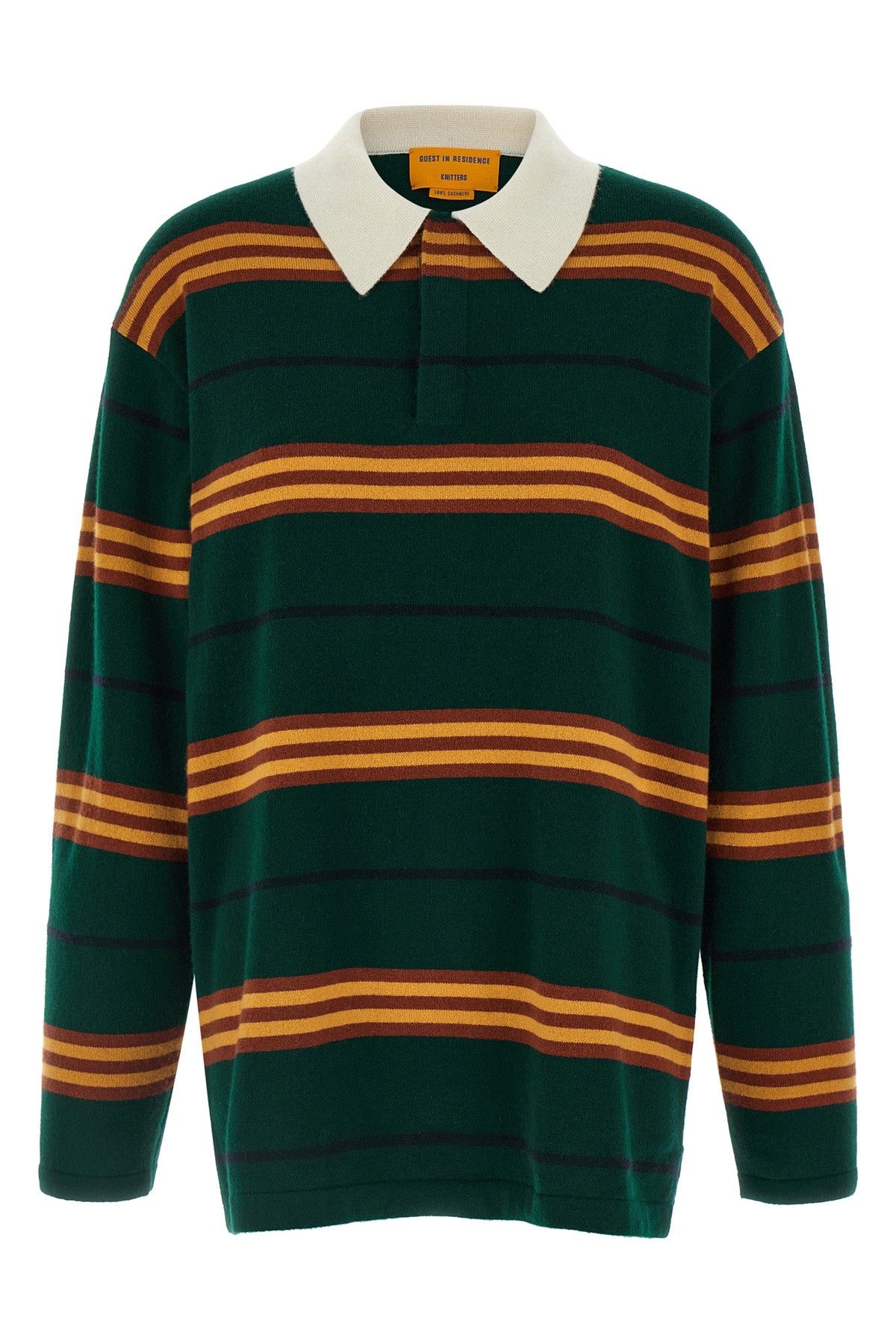 GUEST IN RESIDENCE M striped rugby striped cashmere polo shirt