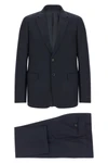 suit in a fine blend of wool and cashmere pinstriped pattern