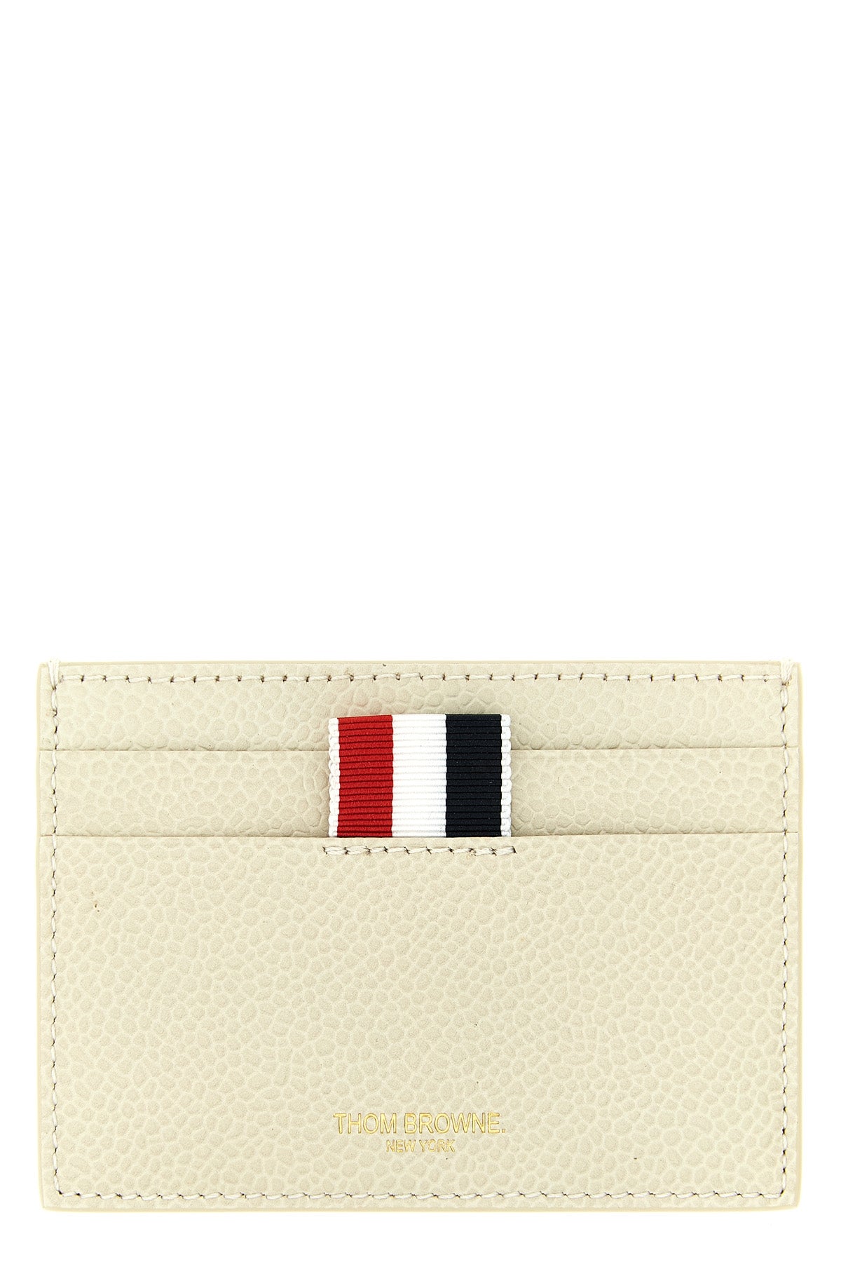 THOM BROWNE OS hammered leather card holder