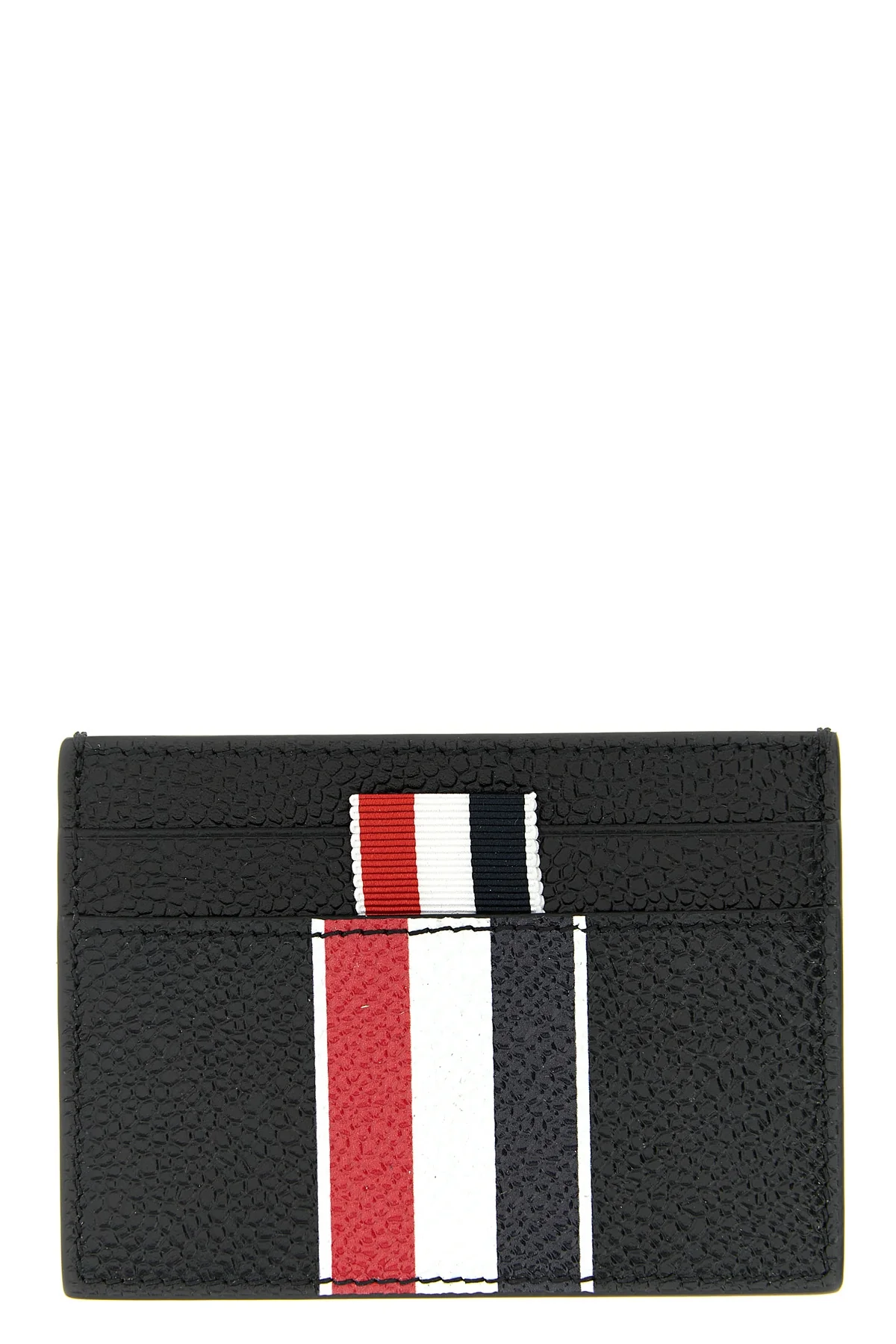 THOM BROWNE OS grained leather card holder