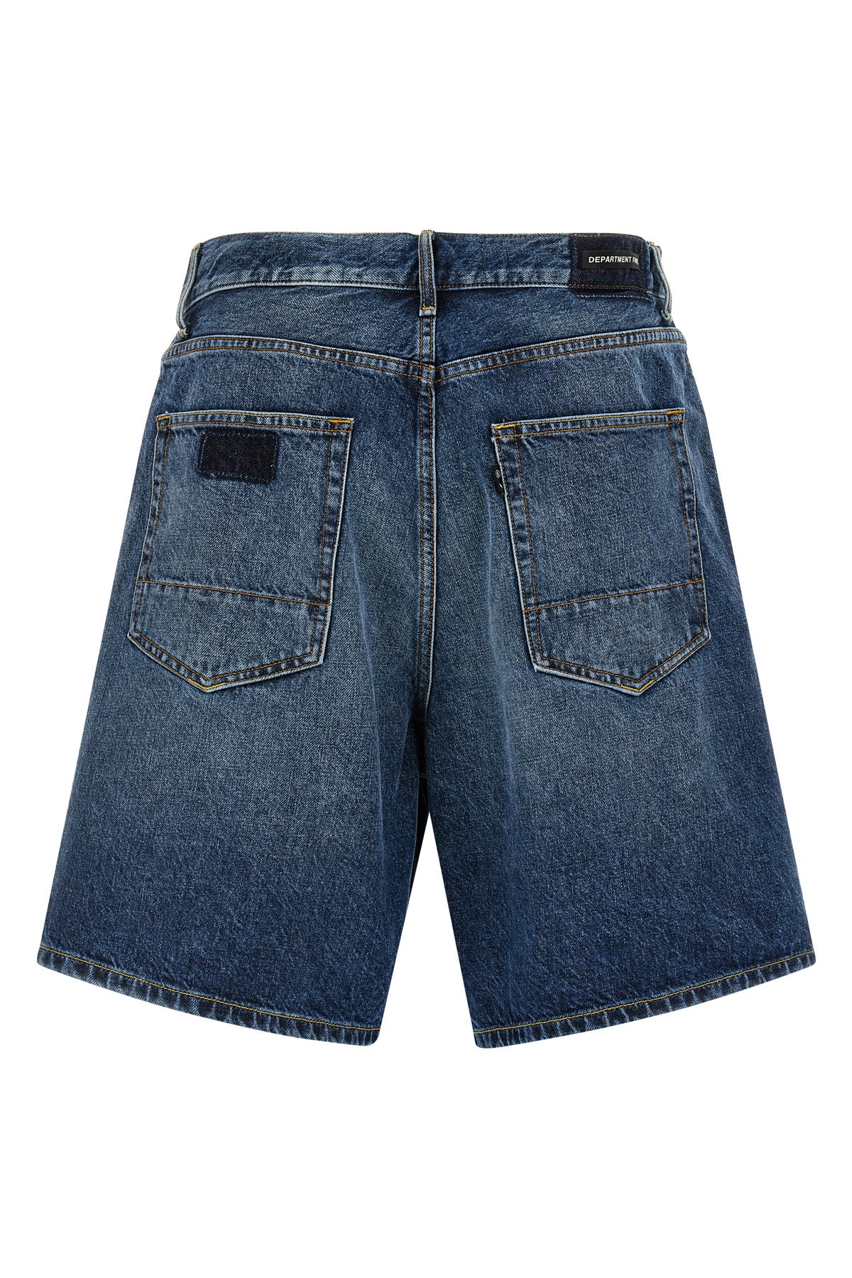 singers bermuda shorts in used-effect stone washed cotton denim