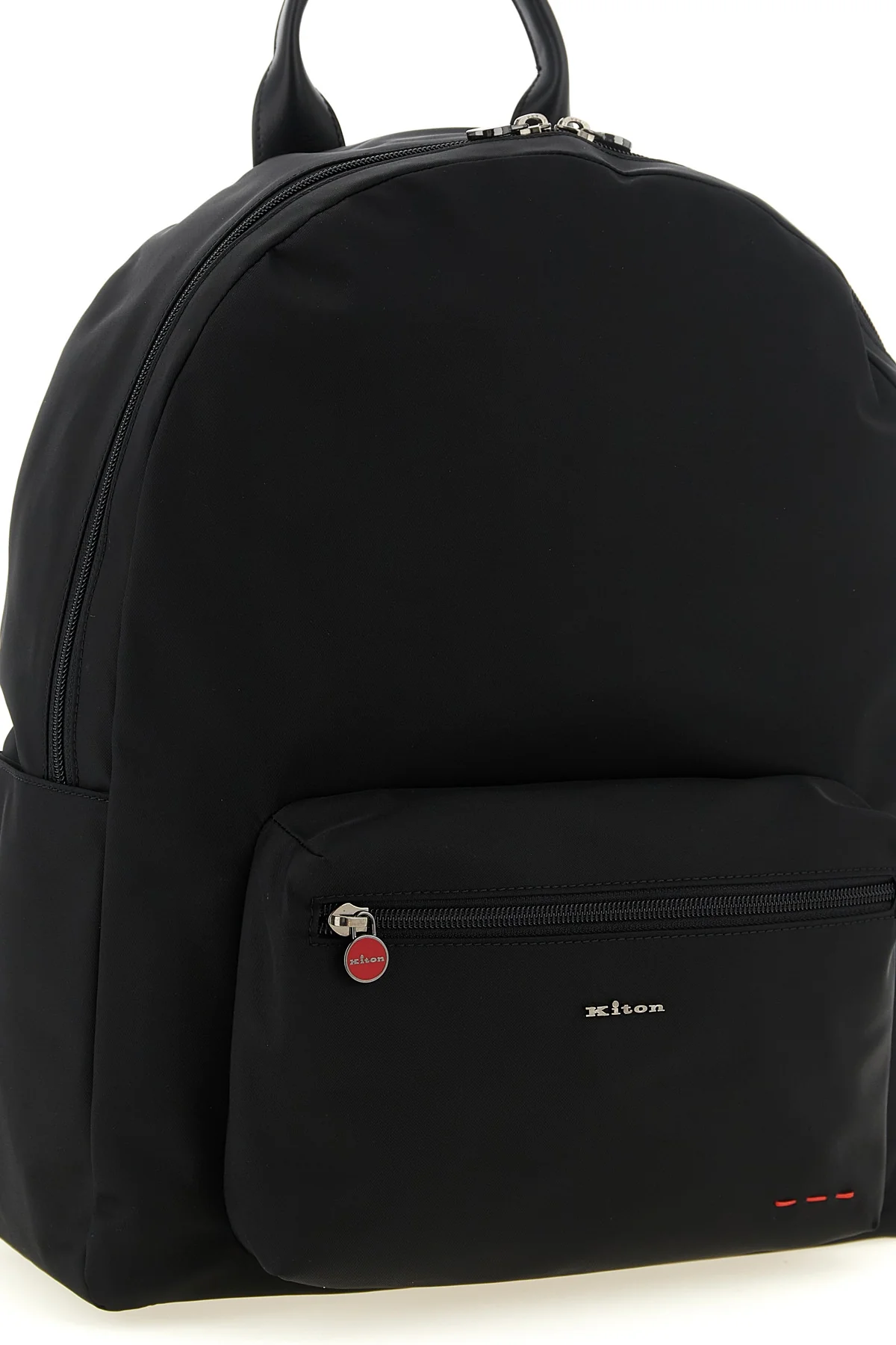 the kiton backpack in black structured technical canvas