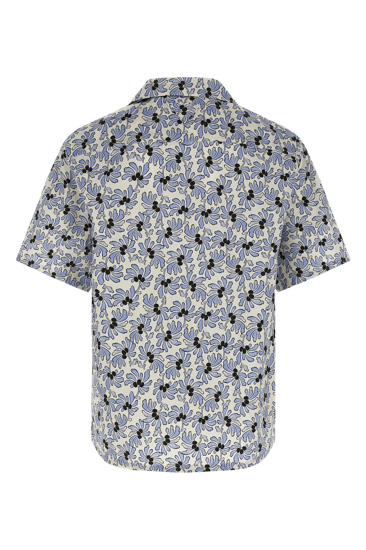 all-over fresia print cotton and silk blend pongé shirt