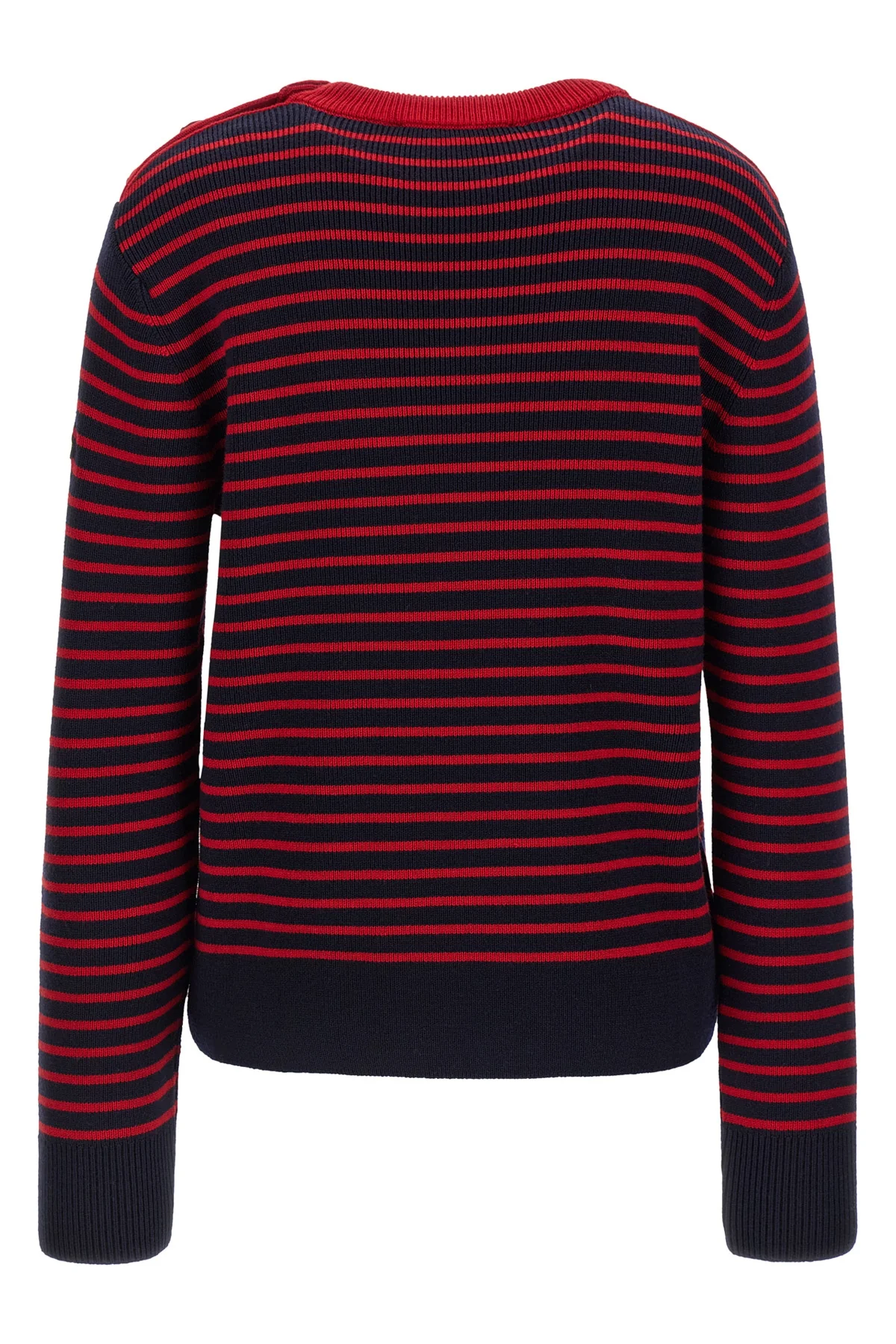the ami paris crewneck sweater reinterprets the marinière aesthetic through ri
