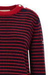 the ami paris crewneck sweater reinterprets the marinière aesthetic through ri