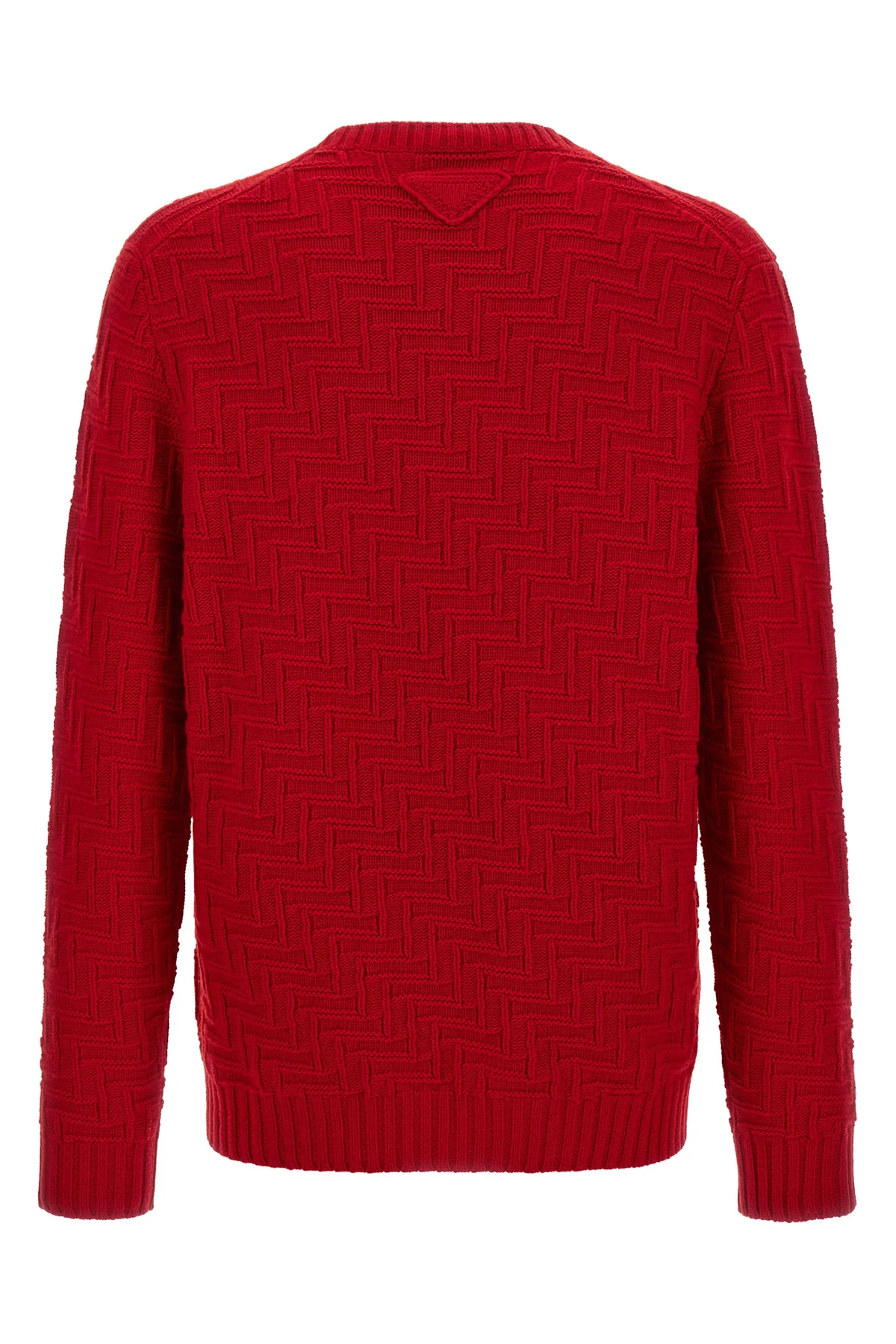 crew neck sweater in knitted wool and cashmere