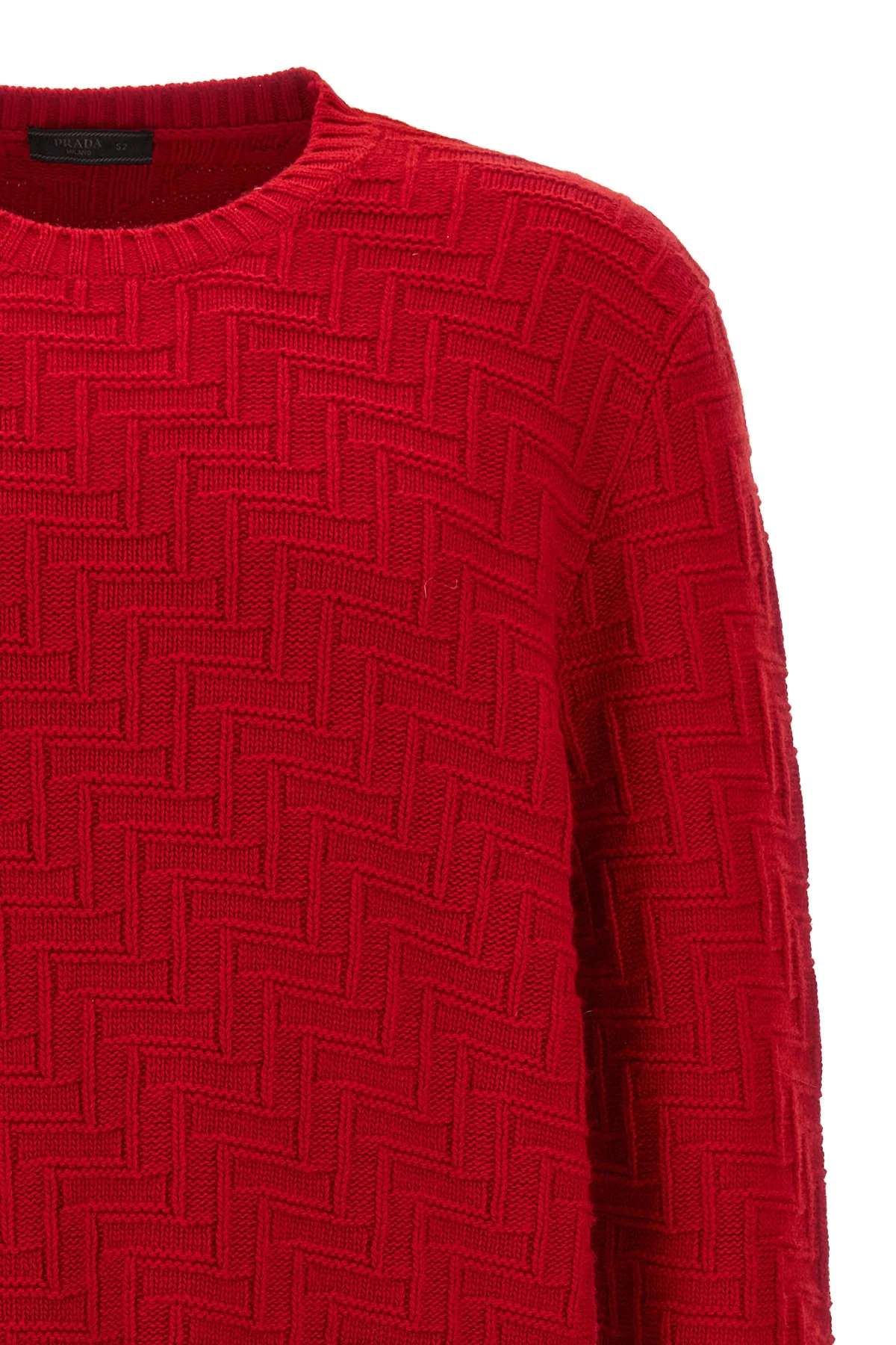 crew neck sweater in knitted wool and cashmere