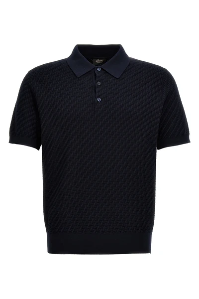 polo shirt in woven cotton blend knit