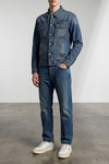 bowl stone-washed 13 1/4 oz non-stretch cotton denim jeans