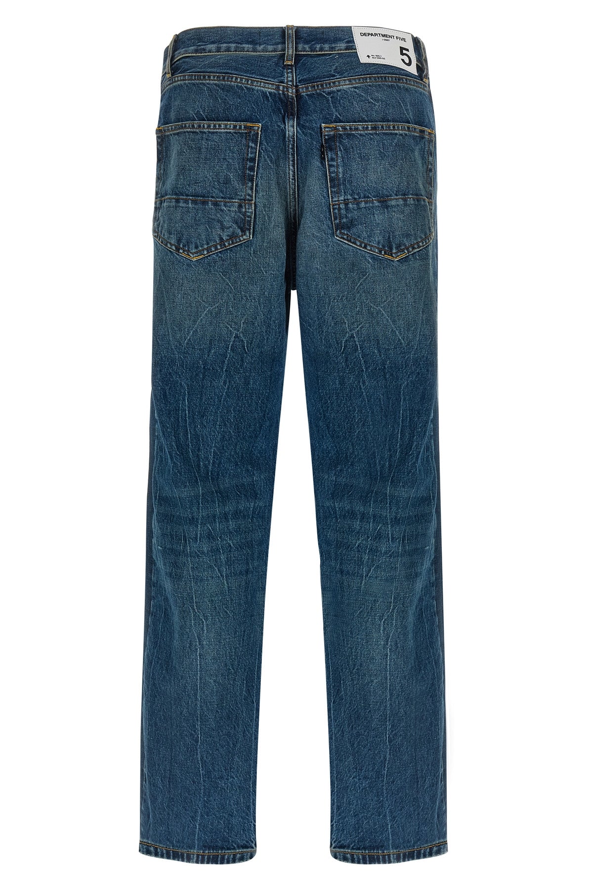 curtis used-effect stone washed cotton denim jeans
