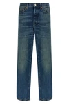 curtis used-effect stone washed cotton denim jeans