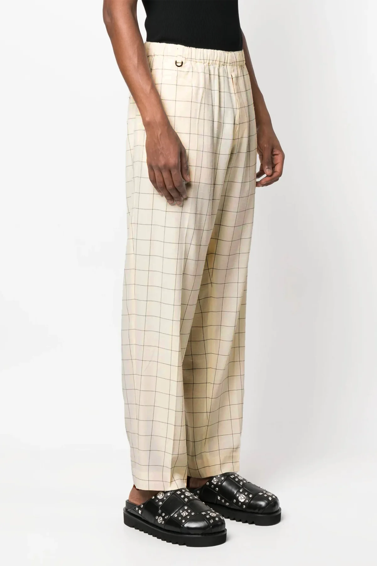 UNDERCOVER 3 all-over checkered pants in rayon blend