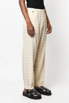 all-over checkered pants in rayon blend