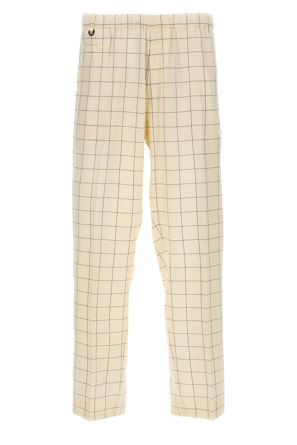 all-over checkered pants in rayon blend