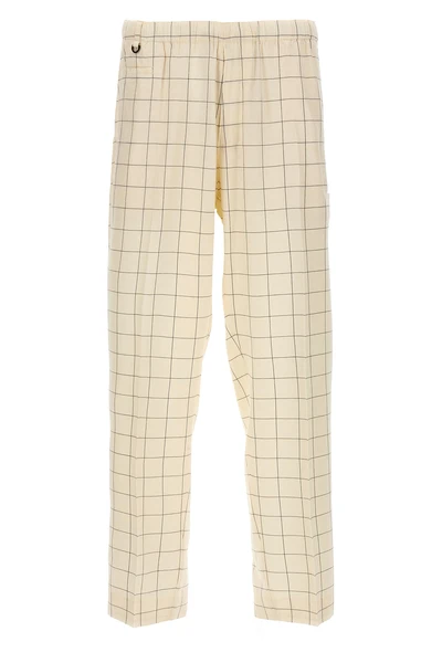 all-over checkered pants in rayon blend