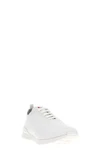running textured fabric lace up sneakers