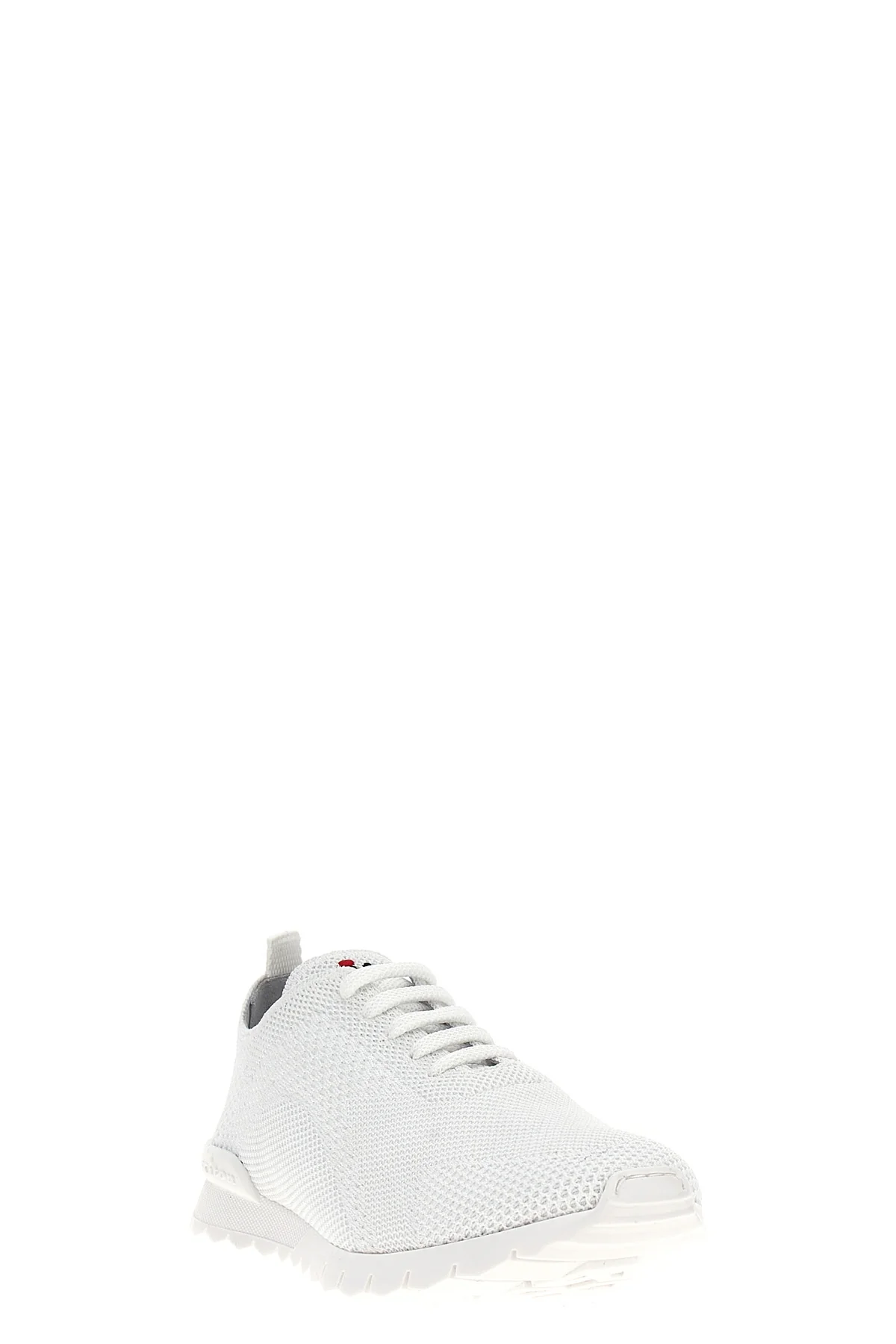 running textured fabric lace up sneakers