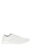 running textured fabric lace up sneakers
